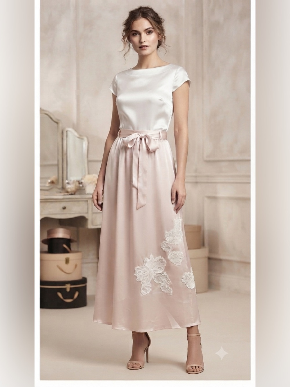 Alice Blue Skirt With Tie Waist